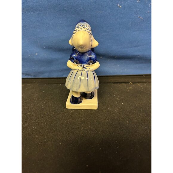 Vintage Dutch Kissing Couple Figurine Blue & White Ceramic Holland Decor 4.5" Ta - Picture 4 of 5